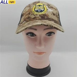 Custom camouflage mesh baseball cap with round color logo design