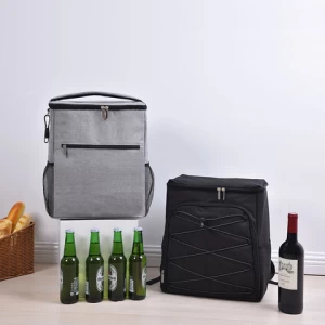 Custom Camping Trip Shopping Food Transport Grill Foldable Box Large Picnic Thermal Insulated Backpack Cooler Bag