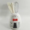 Custom Cat shaped cookware Ceramic Kitchen tool chopsticks holder Utensil Holder for cooking tool