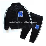 custom design velour clothing sets child kids casual apparel