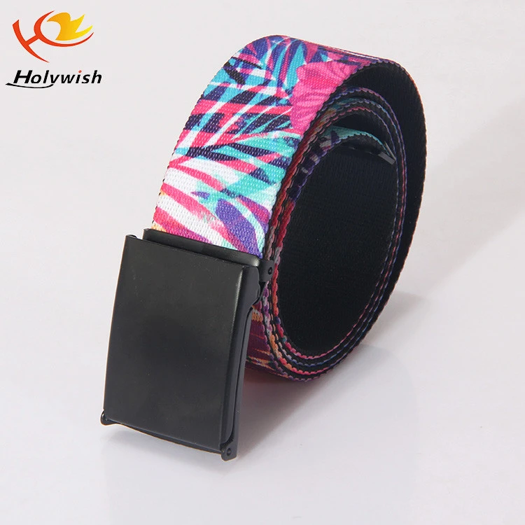 Custom Fashion polyester fabric sublimation logo belts