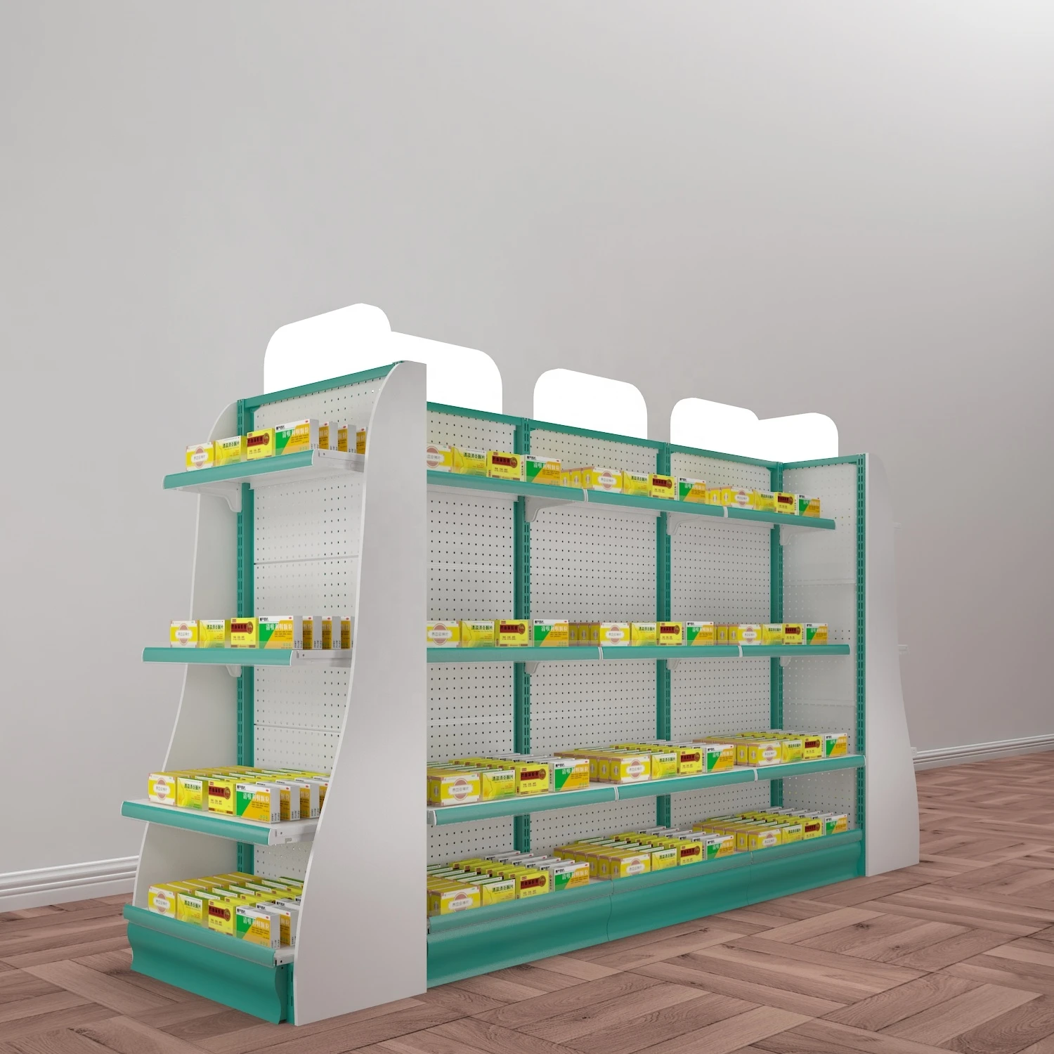 Custom food store display rack price pharmacy shop gondola shelving display medical shop cabinet