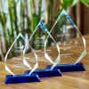 Custom High Grade Glass Plaque Heart Shaped Crystal Trophy