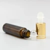 Custom Logo 10ml Amber Essential Oil Roller Ball Bottle Glass Roll on Bottle with Stainless Steel Metal Roller Ball