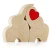 Import Custom lovely craft home decorative solid wood love elephant couple ornament with red heart for love gift wholesale from China
