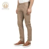 Custom Made Latest Design Flat Front Chino Slim Zipper Fly Cotton Twill Slim Straight Man Khaki Pant