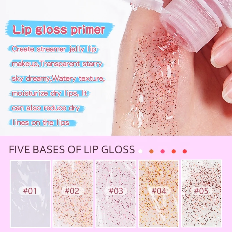 Custom Moisturize Shiny Makeup Colorful DIY Lipgloss Clear Glitter Lip Gloss Base