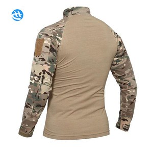 Custom New Arrival Multicam America Army Knitting Long Sleave T-shirt Camouflage Military Field Training Frog Uniforms