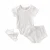 Import Custom OEM ODM Toddler  Boys Ribbed Cotton Short Sleeve Romper  Draw String Short Outfits Baby Girl Clothes Set from China