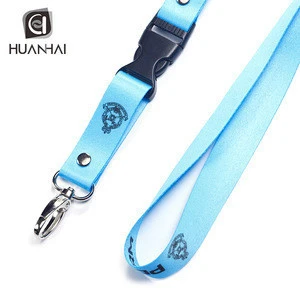 custom polyester id lace security jacquard lanyard with metal buckle
