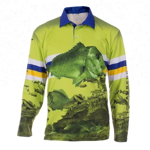 Custom Quick Dry fishing jersey sublimated printed fishing shirts Long Sleeves