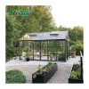 Customized Modern Single Square Aluminum Winter Garden Conservatory Solarium Outdoor Sliding Open Wood Frame Triangle Roof Solar
