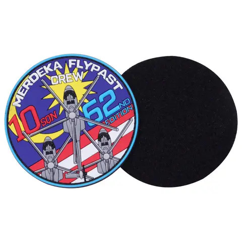 Customized round pvc patch soft clothing patch rubber garment label bag hat patch