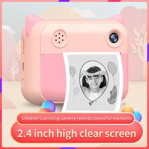 Cute Cartoon Kids Instant Camera Children Fun Digital Camera Built-In Games 2.4 Inch 1200W Kids Photo Camera