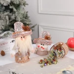 Cute Christmas Eve Snowman Doll Apple Gift Box Visual Candy Jar for Christmas Decorations Wholesale