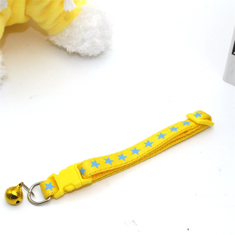 Cute Collar with Stars Pattern and Bell for Pet Cat Kitten
