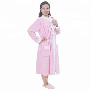 Cute pink coral fleece girls fashion plus size babydoll sleepwear