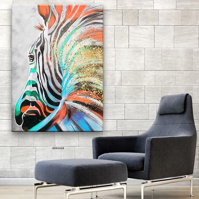 Dafen Handmade Canvas Animal Horse Art Wall Acrylic Abstract Modern Oil Painting Home Decoration