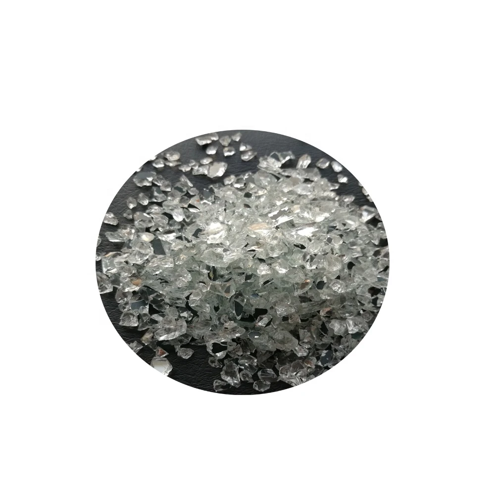 Decorative crushed recycled mirror glass