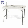 Deluxe Outdoor Table Folding Portable Hunting Cleaning Table with Sink Faucet