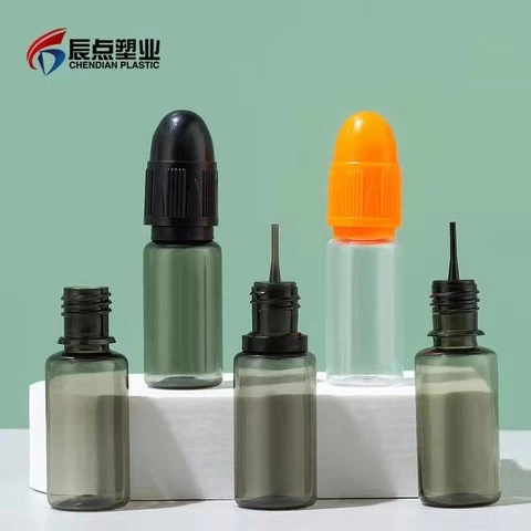 design Bullet shape 10mL e-liquid e-vape juice dropper bottle PET plastic bottle