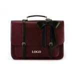 detachable Bow  ladies shoulder satchel computer case bag  leather women briefcase laptop bag,laptop bag for woman
