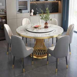 dining room furniture Home mesa de comedor marble dining table set 8 seater round table a manger complet Concrete mesa de jantar