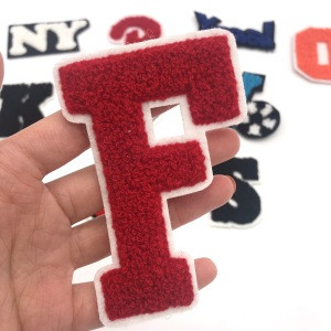 Discount price embroidery greek letter chenille patches embroidery badges