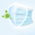Disposable non-woven face mask Breathable three-layer protective mask Thick blue dustproof adult mask