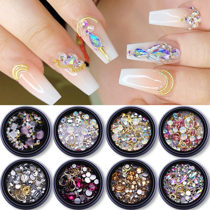 3600pcs Nail Art Rhinestone Black Rhinestones Beads Nail Gems Round Shaped  Flatback Gems Stones Studs 6 Sizes With Box For Nail Design Craft Art Shoes  | Fruugo BH