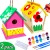 Import DIY wooden Bird House Toy 25 Pack Set Childrens Painted Graffiti Birdhouse Cage from China