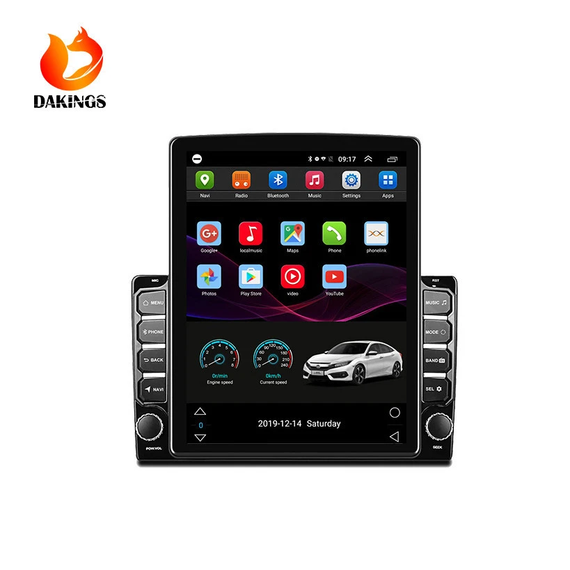 Double Din 9.7 inch ips screen android portable touch vertical screen  car dvd player gps navigation stereo android