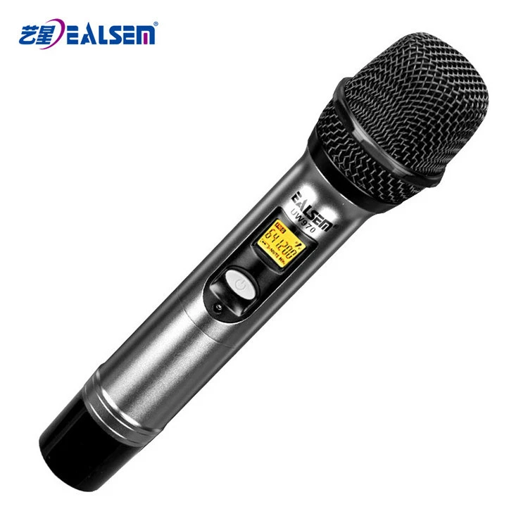 EALSEM High Quality UHF Dual Channel Aluminum Microphone Body Wireless Professional Karaoke Mic Microphone