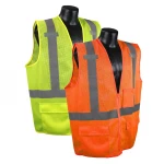 Economy ANSI Class 2 Polyester mesh reflective vest hi vis apparel  Men traffic safety workwear