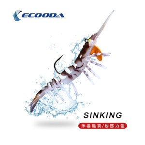 ECOODA Super Shrimp Fishing Lures Sinking Soft Lure Jigging Lure