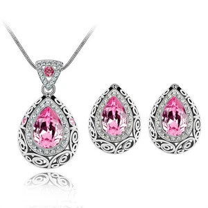 Ecossa New Edition Fashion Jewelry 2018 Alloy Necklace And Earring Jewelry Set