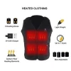 Electric 5V Outdoor smart Battery Operated Rechargeable Safety Adjustable Carbon Fiber Heated Vest for Men and Women