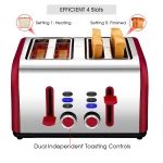 Electric new style stainless steel 4 slice bread toaster oven toaster