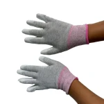 ESD carbon fiber PU coated gloves white dust-free electronic factory workshop coating labor protection gloves core wholesale