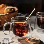 Espresso Romano 200ml/6.7oz Double Wall Clear Glass Insulated Borosilicate Coffee Cup Drinkware Tea Cup