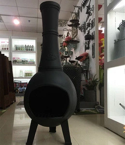 Esschert Design cast iron black powder coated outdoor chimenea