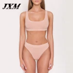 european and american new  bikini solid color conservative tight split swimwear spot wholesale bikini