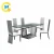 Import European design popular style simple household glass top stainless steel dining table from China