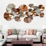European-style living room back wall three-dimensional wall decoration creative retro ginkgo leaf wall hanging