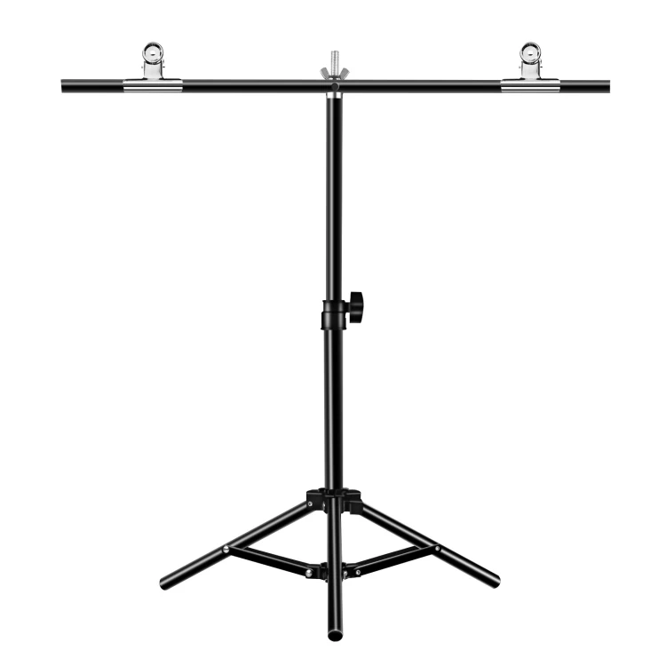 Factory 67cm T-Shape Photo Studio Background Support Stand Backdrop Crossbar Bracket with Clips
