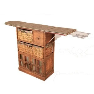 Factory Hot Wholesale High Quality Wooden Ironing Cabinet/Ironing Table/Ironing Board With Basket For Living Room Furniture