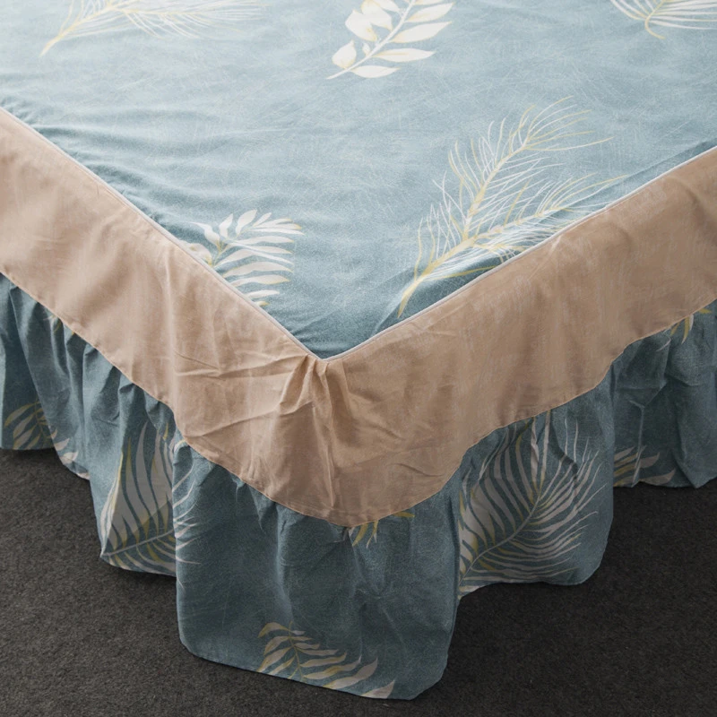 Factory Modern Design Exquisite Fabric Zipper Fitted Custom Size Color Luxury 100% Cotton Bed Skirt