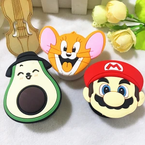 Factory Price CellPhone Accessories Popup Stand Cute 3D Silicone Cartoon Custom Popup Socket Mobile Phone Holders
