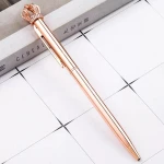 Factory Price Customized Logo Cute Crown Diamond Metal Ballpoint Roller Gel Ball Pen