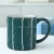 Import factory wholesale price simple retro modern line pattern customizable coffee korean mug ceramic tea cup mug from USA